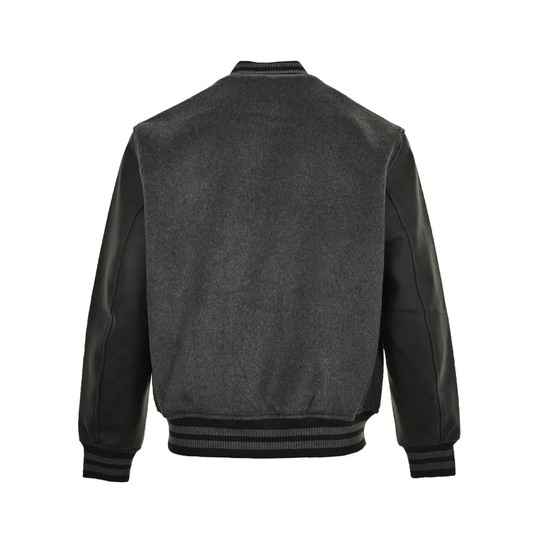 Louis Vuitton/Louis Vuitton 24Fw embroidered letter cotton shearling sleeve baseball jacket